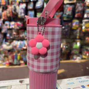 Vaso Térmico con Llavero Flor - Rosa