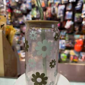 Vaso de Vidrio con Bombilla