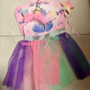 Disfraz de Unicornio con Pollera Tutú, Vincha y Varita